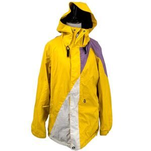 Volcom Yellow & Purple Nylon Snowboarding Skiing Winter Jacket Size Medium